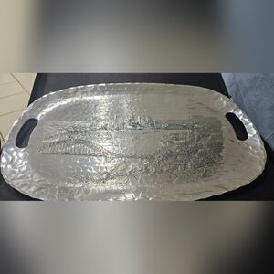 Wendell August Luncheon Tray With The City Of Pittsburgh Etched With Incline